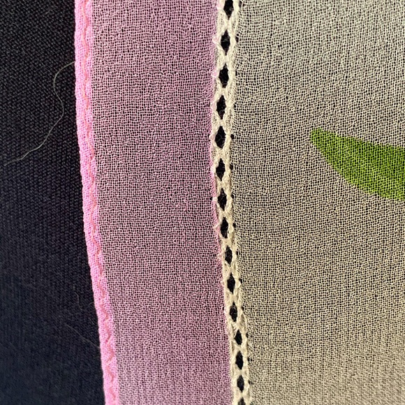 Ralph Lauren Silk Scarf Chiffon Soft Delicate Floral Embroidered 32" Vintage - Picture 5 of 12